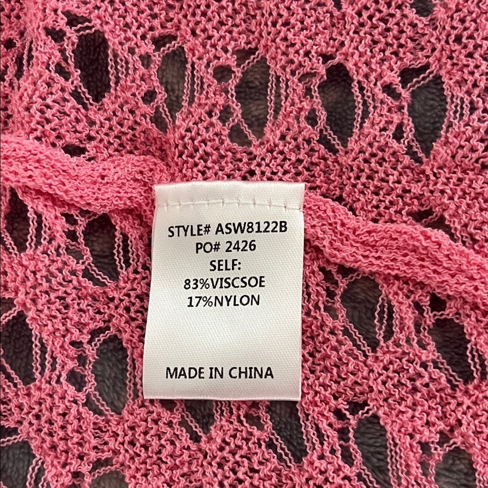 Anniewear Vibrant Pink Open-Knit Cardigan NWT - Picture 6 of 9